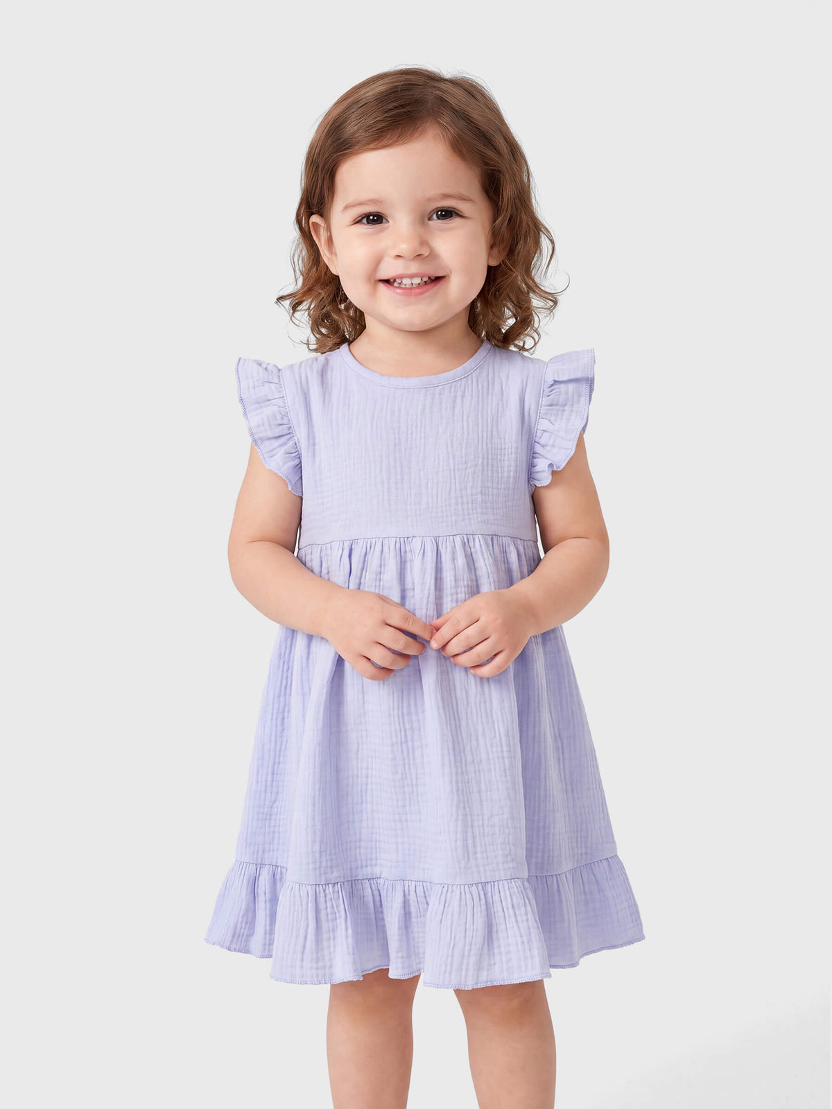 Clara Ruffle Trim Organic Muslin Dress