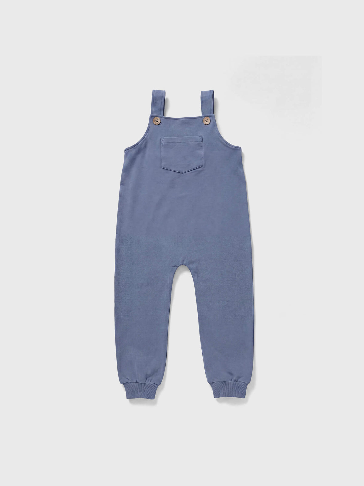Cooper French Terry Button-Strap Long Jumpsuit