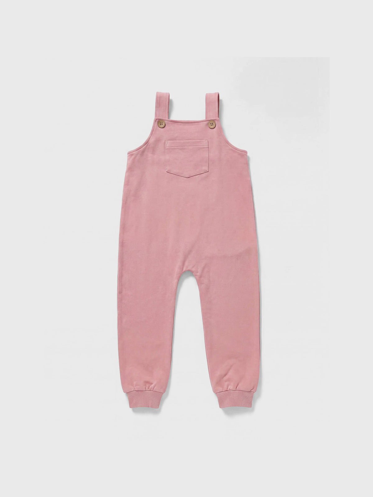 Cooper French Terry Button-Strap Long Jumpsuit