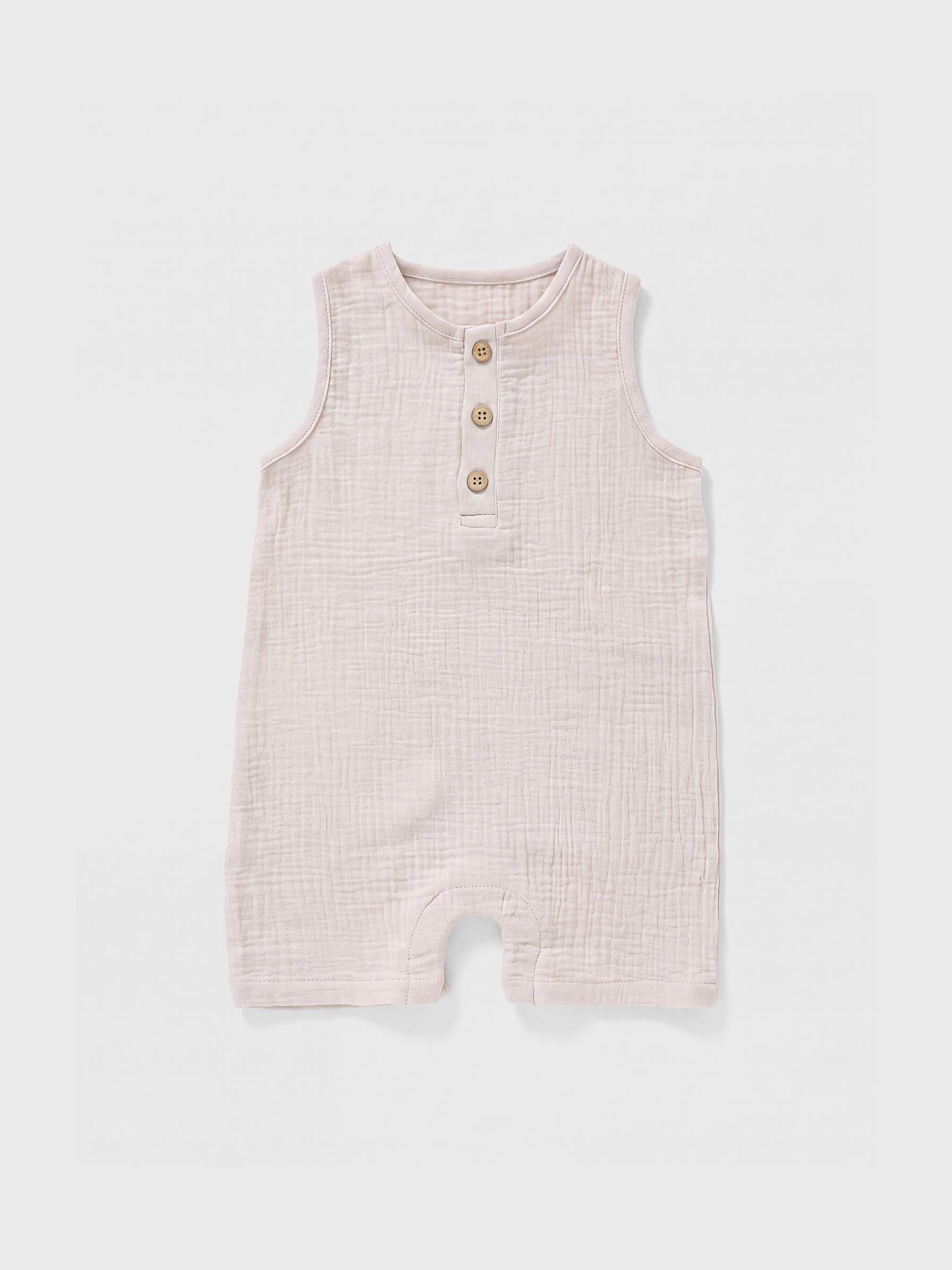 Willow Organic Muslin Henley Tank Romper