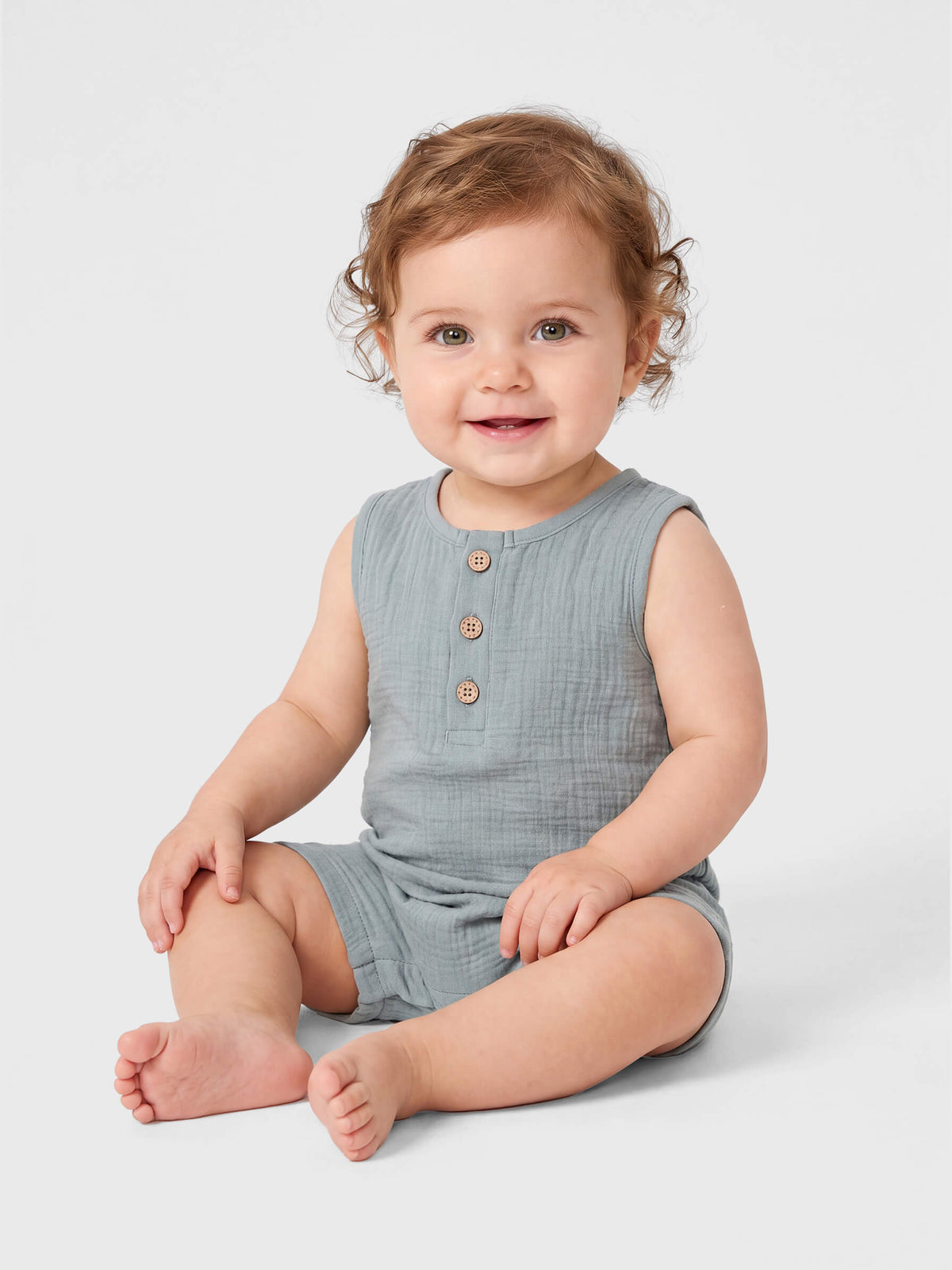 Willow Organic Muslin Henley Tank Romper